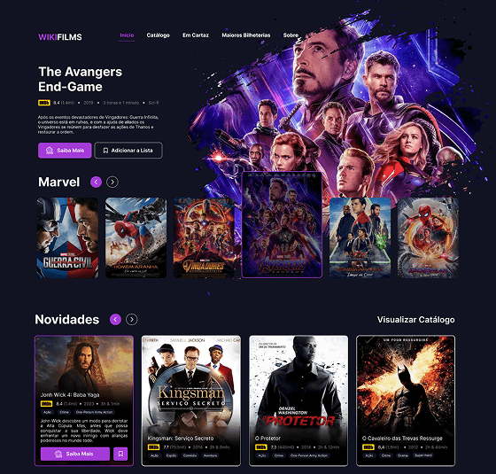 WikiFilms! Uma plataforma para amantes do cinema.